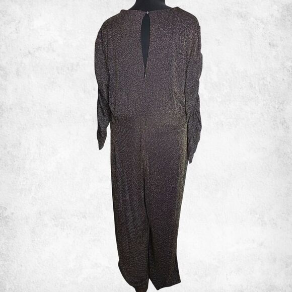 Torrid Glitter Knit Sweetheart Jumpsuit 24W – Black Gold Glam Evening - Picture 3 of 7